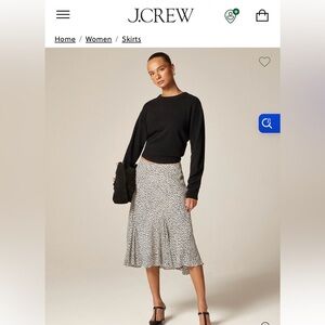J.Crew Gwyneth flounce-hem slip skirt in spot-print chiffon
